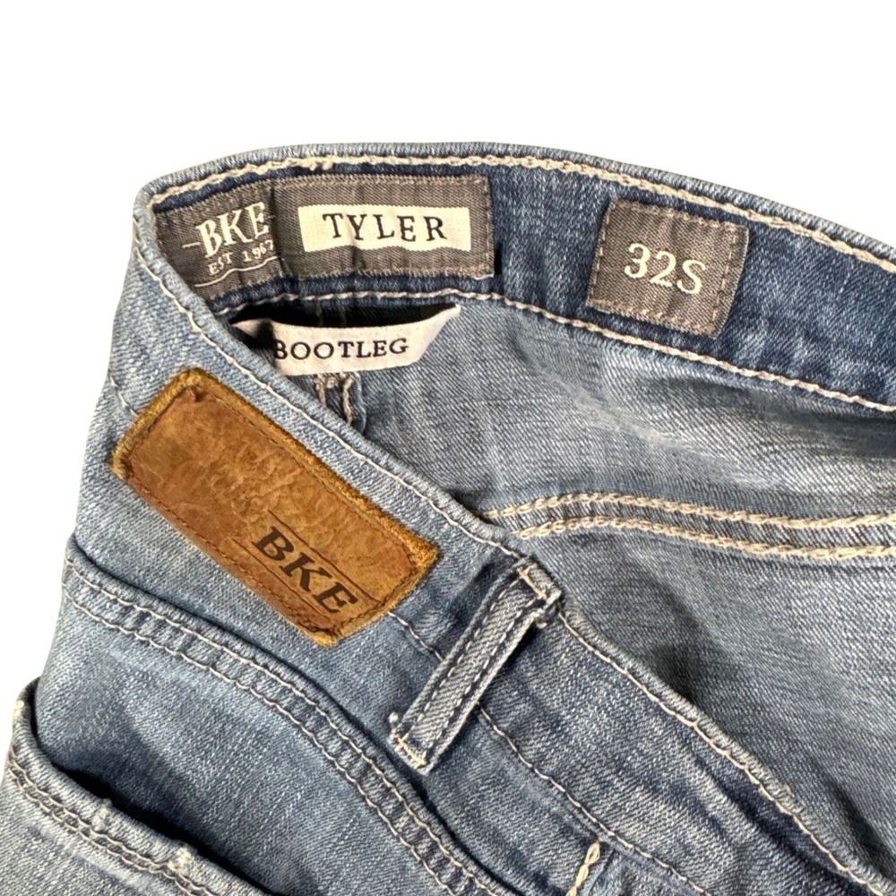 BKE Tyler Bootcut Jeans Y2K Streetwear Light‎ Wash Denim Mens 32x29